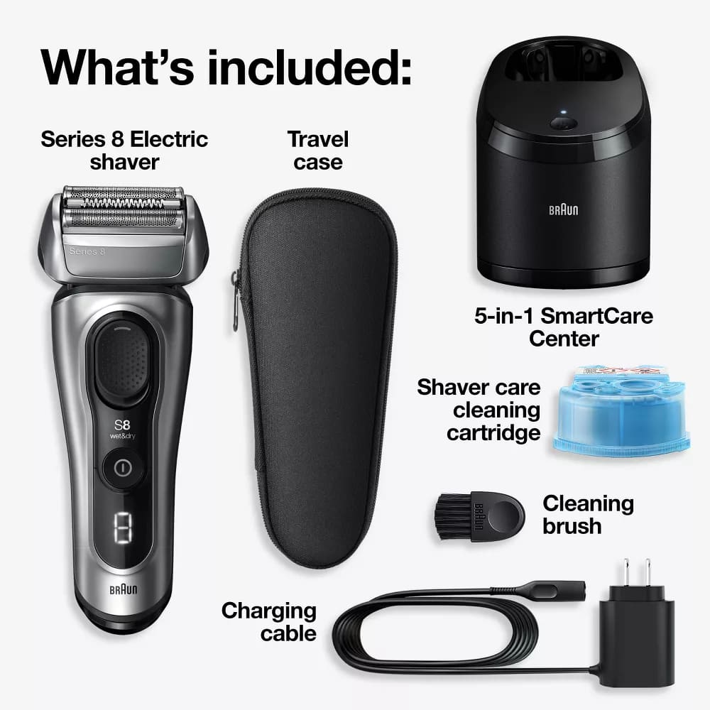 Máy cạo râu Braun Series 8 8567cc với Smart Care 5 in 1, màu Bạc - Ảnh 6