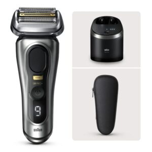 Máy cạo râu Braun Series 9 Pro+ 9567cc với SmartCare 6 in 1 và hộp du lịch, màu Bạc