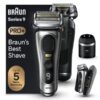 Máy cạo râu Braun Series 9 Pro+ 9577cc với Smart Care 6 in 1 và PowerCase, màu Bạc